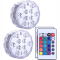 Miniatyrbild 1 av 10: Nedsänkbara LED-lampor, LED-färgförändrande poollampor med fjärrkontroll 2PCS