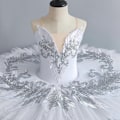 Miniatyrbillede 3 af 5: Pigeskørtede Leotards Svanedans Optræden Kostumer Blue 120cm