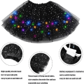 Miniatyrbillede 3 af 5: Piges LED-Skørt Lysende Tutu Glød Tulle Danseskørter Black