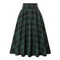 Pikkukuva 1 / 5: Naisten Ruudullinen Hame, Korkea Vyötärö, A-Linjainen, Pliseerattu Midi-Hame Green 2XL