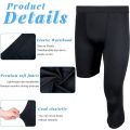 Miniatyrbilde 3 av 9: 2 Pakk Menn 3/4 Enbens Kompresjonstights Unisex Leggings Left Long 2XL
