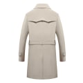 Miniatyrbillede 2 af 7: Mænds Slim Fit Dobbeltbrystet Bæltet Vindjakke Khaki XL