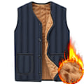 Miniatyrbild 1 av 7: Varm vinterväst i sherpa-fleece för män Blue M