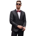 Miniatyrbild 1 av 6: Herrar Blommig Smokingjacka Paisley Sjal Krage Blazer Jacka Black L