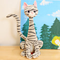 Miniatyrbillede 3 af 5: Simuleret Dyr Plyslegetøj Fyldt til Børn Grey Cat 25cm