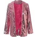 Miniatyrbilde 2 av 8: Lett Blazer for Kvinner med Lange Ermer, Enkelt Knapp og Smal Passform Pink 2XL