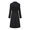 Miniatyrbillede 2 af 10: Dame Trenchcoat Lang Dobbeltbrystet Efterårsmode Klassisk Lapel Slank Overfrakke Black M