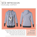 Miniatyrbilde 4 av 5: 3-i-1 Multifunksjonell Maternitygenser med hette for kvinner Gray XL