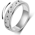 Miniatyrbillede 1 af 9: Angstring til Kvinder og Mænd, Titanium Rustfrit Stål Spinner Ring Silver 12