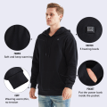 Miniatyrbilde 3 av 8: Hettegenser med oppvarming og batteripakke 7.4V for menn Black XL