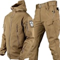 Pikkukuva 1 / 2: Miesille tarkoitetut metsästysvaatteet kylmään säään - Camo-metsästysjakku ja -housut Khaki XL