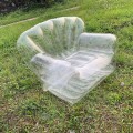 Miniatyrbillede 3 af 5: Oppustelig Stol Transparent Klar Blæs Op Sofa Sæde