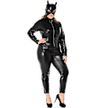 Miniatyrbillede 9 af 11: Plus Size Spandex Wetlook Bodysuit Catsuit Jumpsuit Kostume M