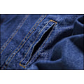Miniatyrbillede 6 af 10: Mænds Lapel Sherpa Fleeceforet Tyk Denim Jean Trucker Jakke Frakker Dark Blue M