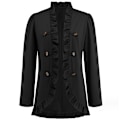 Miniatyrbilde 1 av 8: Kvinners Ruffled Lapel Knappelukking Jakke Black M