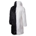 Miniatyrbillede 3 af 5: Mænds Luksuriøs Lang Kunstig Pels Frakke Vinter Fuzzy Fluffy Parka Overfrakke Black white M