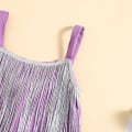 Miniatyrbilde 2 av 8: Liten jente sequin frynser kjole glitrende frynser uten ermer 110CM Silver