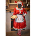 Miniatyrbillede 3 af 5: Fru Claus Kostume til Kvinder Outfit Julemandskjole til Voksne White XL