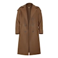 Miniatyrbild 5 av 8: Oversized Trenchcoat för män i lång modell med hackkrage och fuskullsblandning Green S