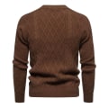 Miniatyrbilde 3 av 4: Hettegenser for menn i ensfarget rund hals, casual Brown XXL