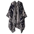 Miniatyrbild 1 av 3: Retro Tofs Poncho Sjal Cape Wraps för kvinnor black2