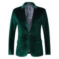 Mænds Fløjlsblazer Slim-Fit Mode Solid Suitjakke Green M