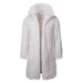 Miniatyrbillede 1 af 5: Mænds Luksuriøs Lang Kunstig Pels Frakke Vinter Fuzzy Fluffy Parka Overfrakke White XL