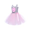 Miniatyrbilde 6 av 7: Påskekanin Mesh-kjole med paljetter, regnbue, halter og tyll-tutu M