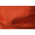 Miniatyrbilde 3 av 8: Hettegenser for menn, strikket, tynn passform, lett, avslappet, vridd mønster, kabelstrikket, pullover Orange 3XL