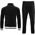 Miniatyrbillede 3 af 5: Mænds 2-delt fuld lynlås Tracksuits Fløjl Sportsdragter black S