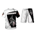 Miniatyrbild 3 av 7: Herr 2-delat träningsset sommar shorts set Style 1 4XL