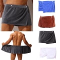 Miniatyrbillede 2 af 2: Mænd Bløde Bærbare Badehåndklæde Shorts Bløde Mikrofiber Svømning Strandhåndklæde brown