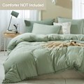 Miniatyrbilde 4 av 5: Pompong-kant Dynetrekk 3-delt Bohemsk Mikrofibersett Green Queen-228*228cm