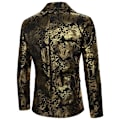 Miniatyrbild 2 av 4: Herrar Floral Smokingjacka Paisley Sjal Krage Kostym Blazer Jacka för Middag Gold M