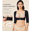 Miniatyrbillede 5 af 7: Overarms-Former Post-Kirurgisk Slankere Kompressionsærmer Holdningskorrigerende Toppe Shapewear til Kvinder black S