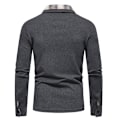 Miniatyrbillede 3 af 9: Mænds Langærmet Plaid Patchwork Lapel Casual Skjorte Dark Gray M
