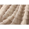 Miniatyrbilde 3 av 5: Skjørt for kvinner med elastisk midje og lagdelt netting Beige M