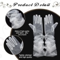 Miniatyrbilde 3 av 8: Lange hansker for kvinner, mesh-tulle hansker White