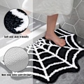 Miniatyrbillede 2 af 8: Gotisk Tæppe Edderkoppespind Indendørs Halloween Tæppe Black White 50*80cm