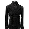 Miniatyrbild 1 av 5: Herrar Väst i Konstläder, Dubbelknäppt, Slim Fit, Gotisk Steampunk, Gentleman Smoking Black 2XL