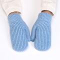 Miniatyrbilde 1 av 4: Vinterhansker for kvinner, strikkede tykke hansker Blue