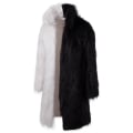 Pikkukuva 2 / 5: Miesten Luksus Pitkä Tekoturkkilakki Talvi Pehmeä Karvainen Parka Takki Black white 3XL