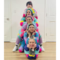 Miniatyrbillede 7 af 9: Dame Farveblok 2-delt Vindjakke Sæt Langærmet Lynlås Crop Top Træningsdragt Sæt Pink M