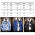 Miniatyrbillede 10 af 10: Mænds Lapel Sherpa Fleeceforet Tyk Denim Jean Trucker Jakke Frakker Dark Blue M