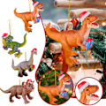 Miniatyrbild 2 av 4: Dinosauriefigurer hängande prydnad för julgran red