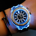 Miniatyrbillede 2 af 10: Rhinestone LED Lysende Ur, Sports Digitalt Ur Red
