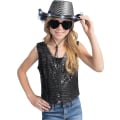 Miniatyrbillede 1 af 6: Sequin LED Lysende Cowboyhat til Kvinder Black