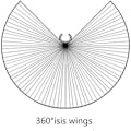 Miniatyrbilde 2 av 4: Profesjonelle magedansvinger for barn - Isis-vinger med 360 graders vinkel og pinner Silver