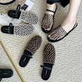 Miniatyrbillede 3 af 4: Mesh Balletsko til Kvinder Spænde Rem Behagelige Afslappede Kontor Fiskenet Ballerina Sko khaki 38