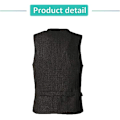 Miniatyrbild 6 av 10: Herrar Herringbone Tweed Ylle Väst Enknäppt Slim Fit Väst Black S